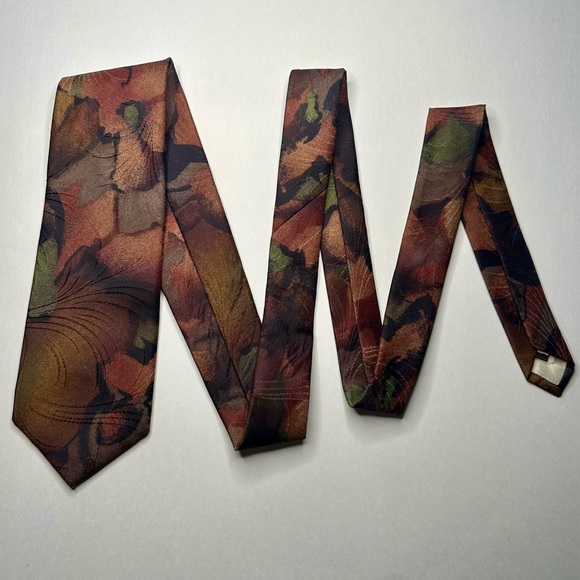 NWT Vintage XL Givenchy Monsieur Abstract Watercolor Textured Long Tie - Picture 2 of 8